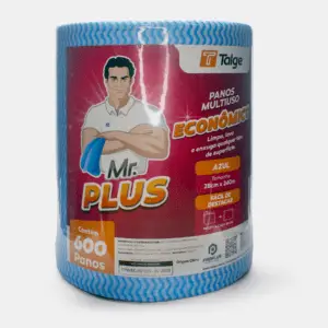 Pano Multiuso em Rolo Mr. Plus Azul 28cm x 240m Talge – Rolo com 600 Panos